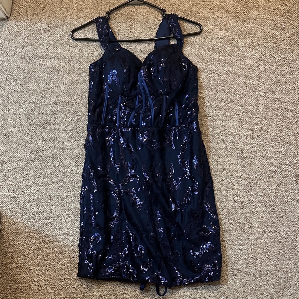 Amazon Navy Blue Sequin Dress